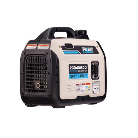 Pulsar Portable and Inverter Generator, Gasoline, 3,200 W Rated, 4,000 W Surge, Recoil Start, 120V AC PGD40ISCO